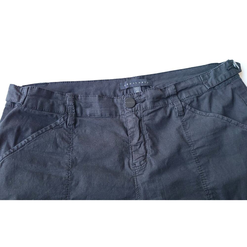Sanctuary Capri Cargo Standard Rise Utility Black Pants Women's Size 28 - Picture 6 of 13